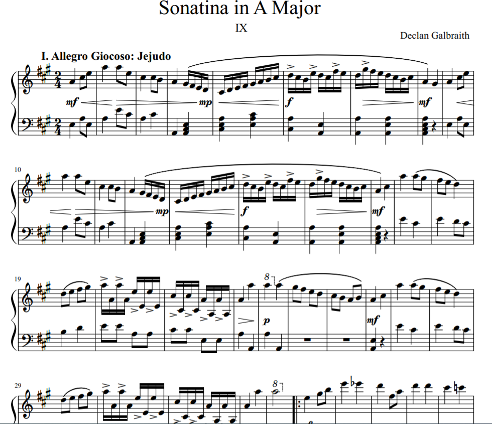 Sonatina in A Major No.9 sheet piano